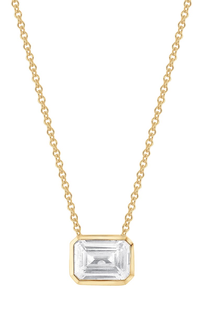 Badgley Mischka Collection 14K Gold Emerald Cut Lab-Created Diamond Pendant Necklace - .5ct, Alternate, color, 0.5 Ctw Yellow Gold