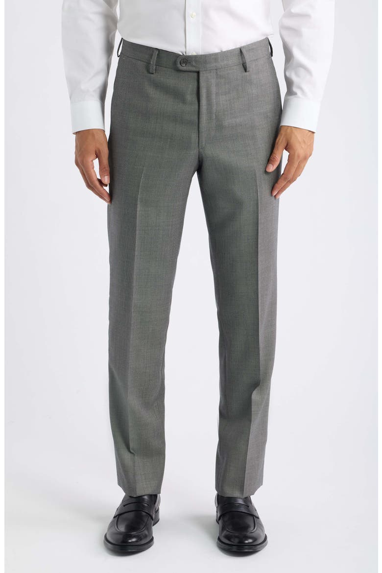 Black & White Bird's Eye Wool Suit, Alternate, color, BLACK/WHITE
