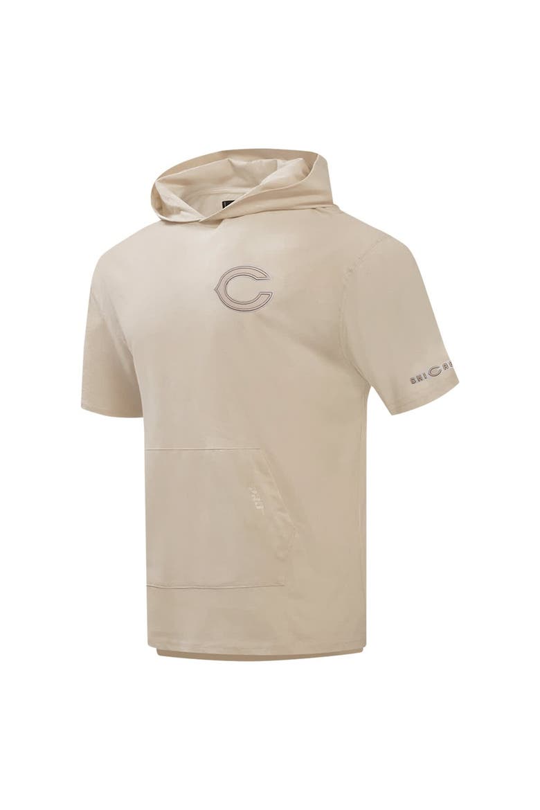 Men's Pro Standard Tan Chicago Bears Neutrals Capsule Short Sleeve Pullover Hoodie, Alternate, color, Tan