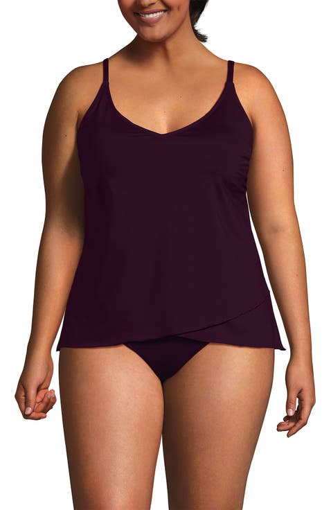 Plus Size DD-Cup Tulip Hem Tankini Top