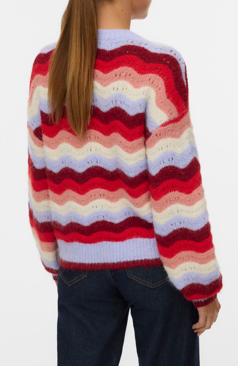 VERO MODA Doja Stripe Zip Front Cardigan, Alternate, color, Baby Lavender Stripe