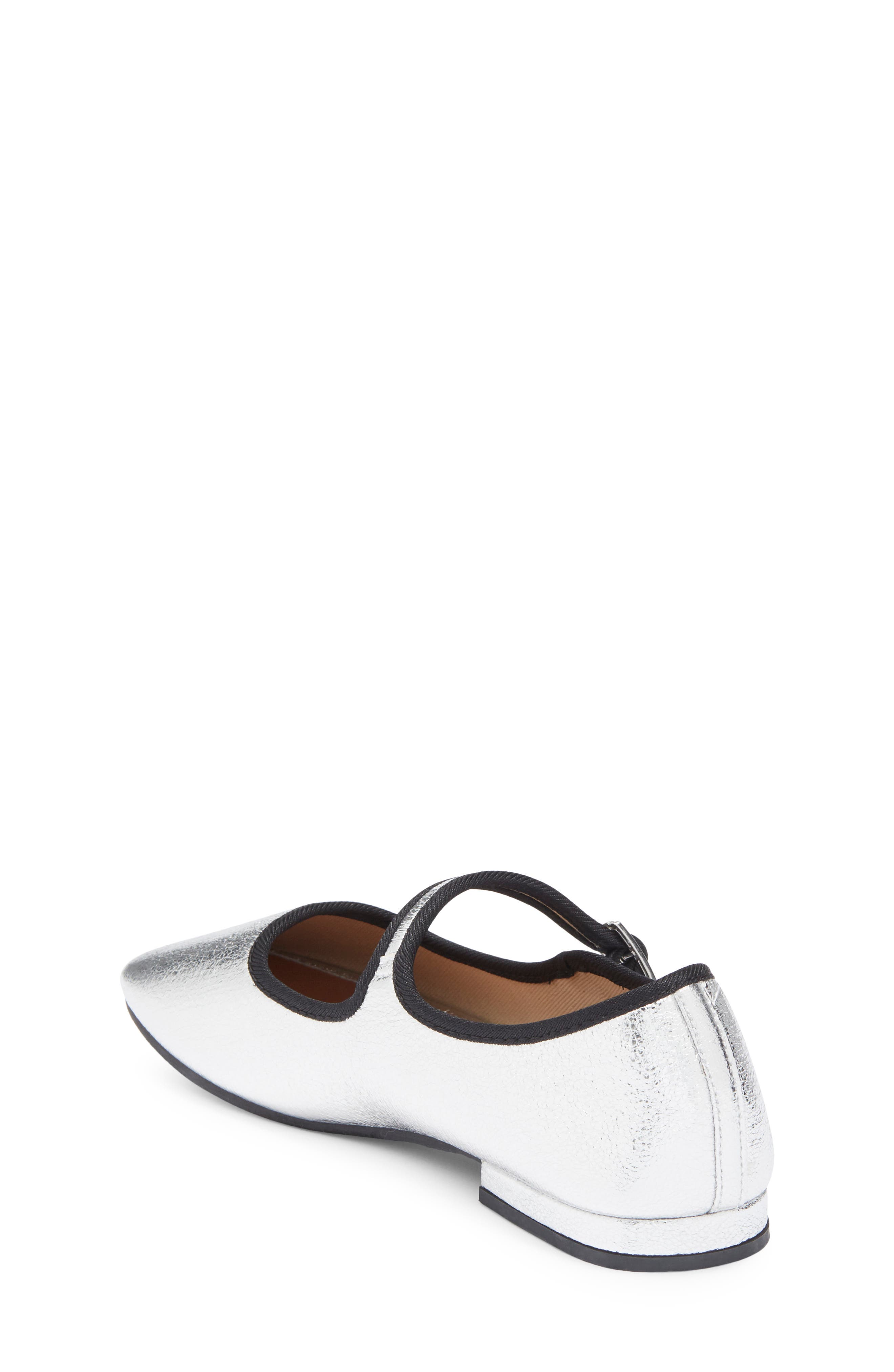 BCBG Girls Kids' Quinn Mary Jane Flat, Alternate, color, Silver/ Black