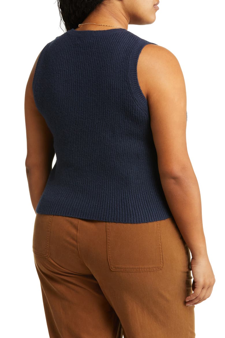 Shrunken Sweater Vest, Alternate, color, NAVY BLAZER