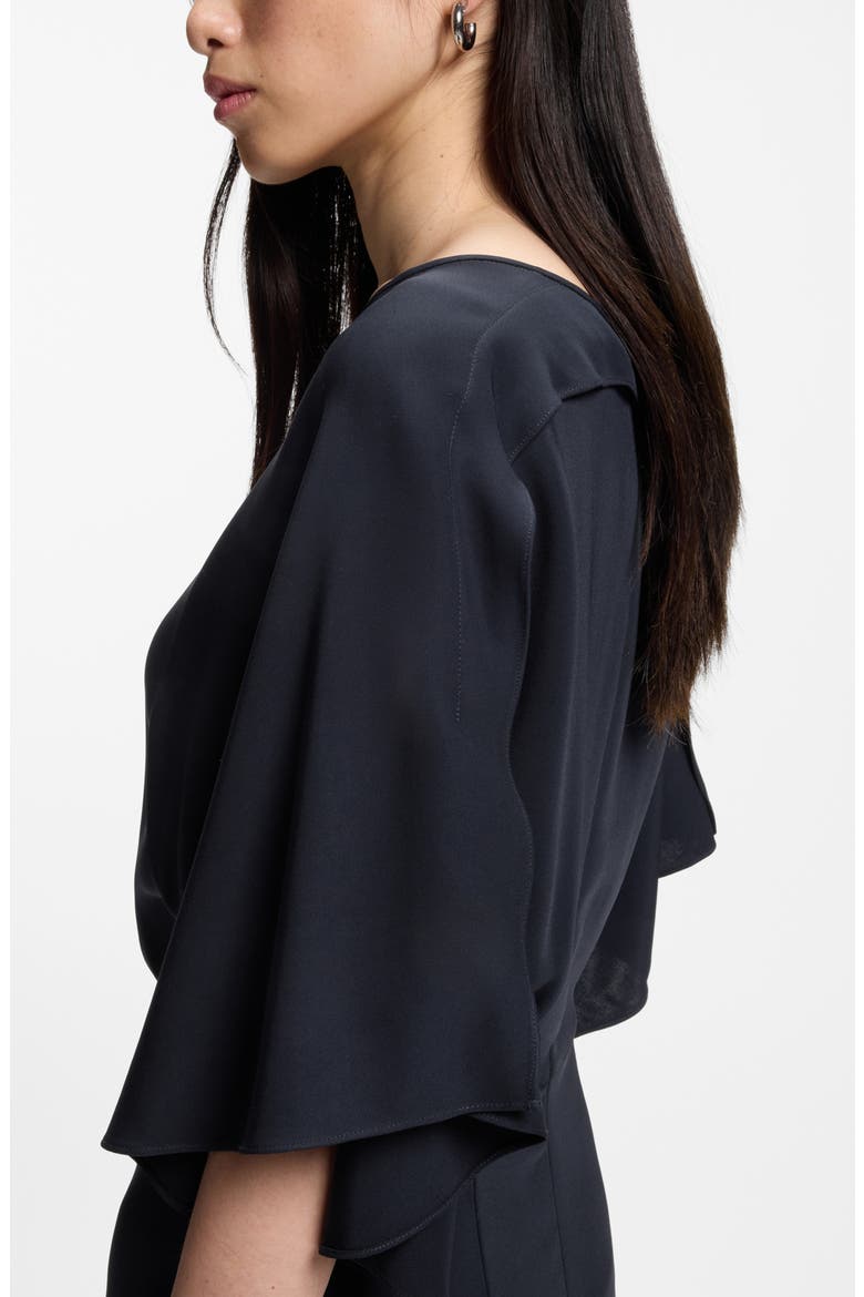 Donaza Keyhole Bell Sleeve Midi Dress, Alternate, color, SKY CAPTAIN
