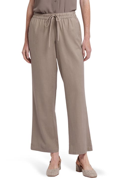 Relaxed Drawstring Linen Blend Pants