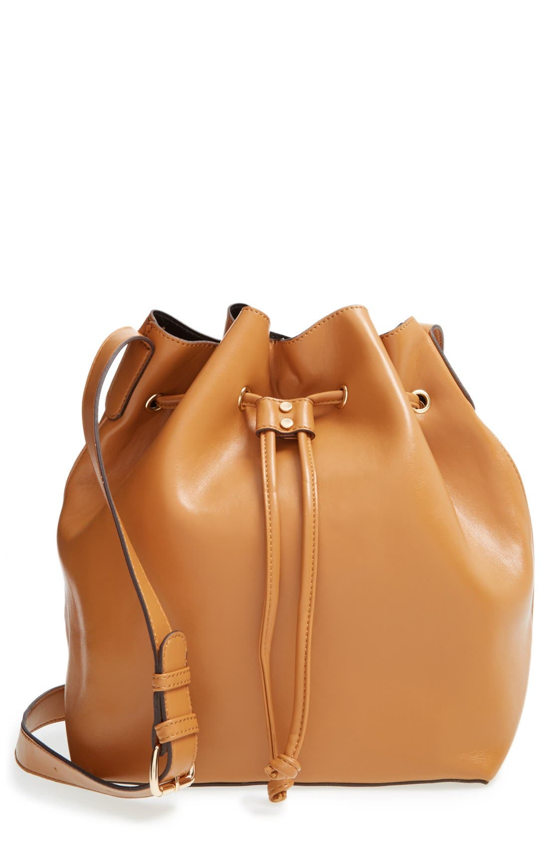 Sole Society 'Nevin' Faux Leather Drawstring Bucket Bag, Main, color, 