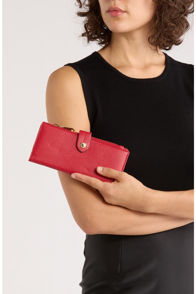 Viliant Slim Leather Wallet, Alternate, color, CRIMSON