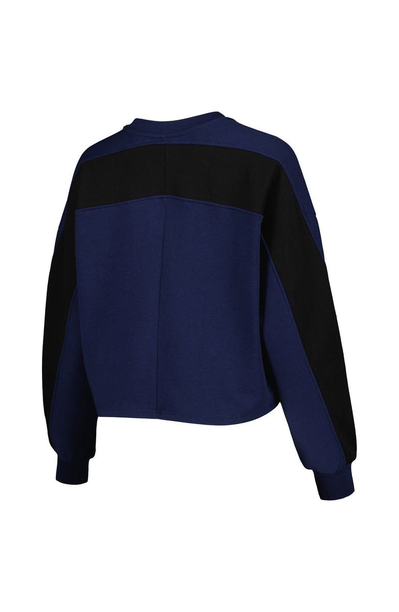 GAMEDAY COUTURE Women's Gameday Couture Navy Michigan Wolverines Back To Reality Colorblock Pullover Sweatshirt, Alternate, color, Navy