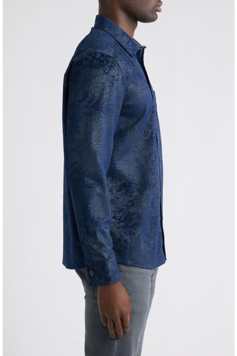 Cutler Paisley Stretch Cotton Corduroy Button-Up Shirt, Alternate, color, NAVY PAISLEY
