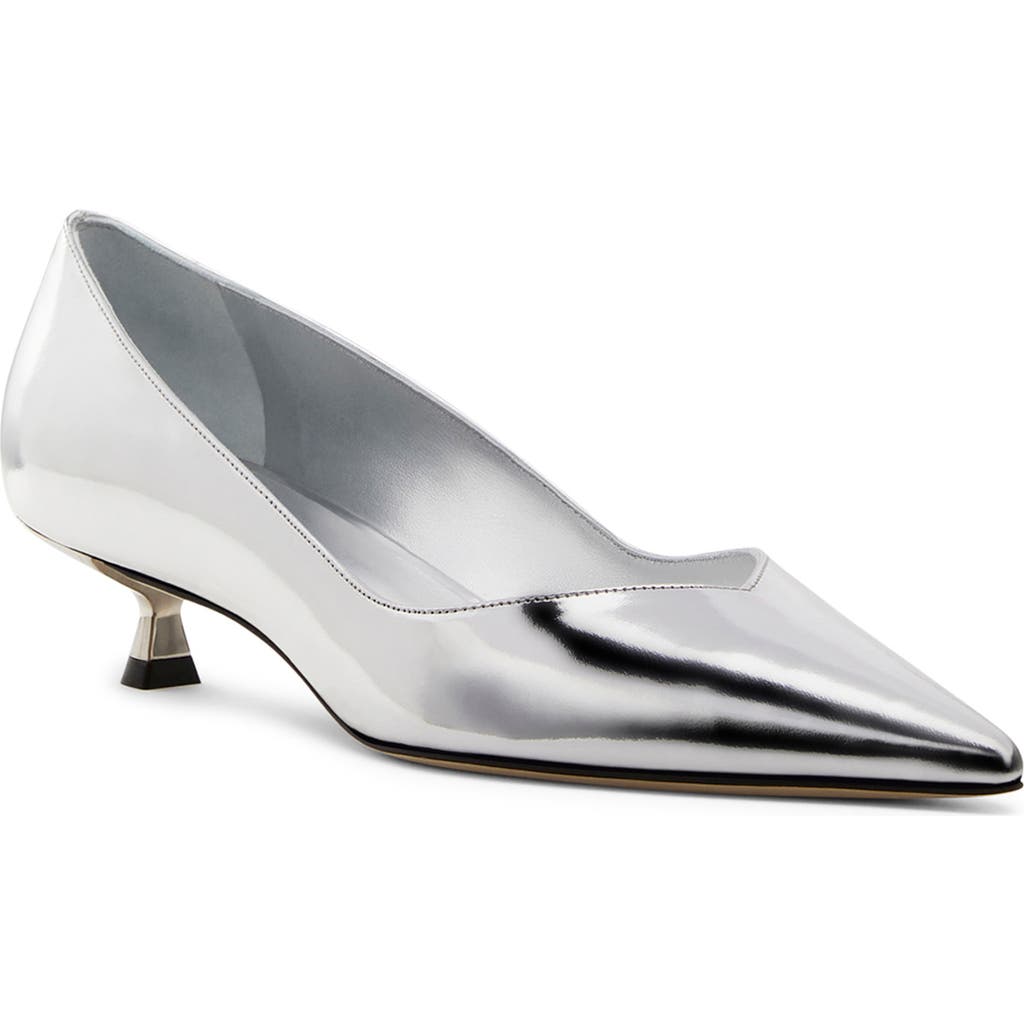 Stuart Weitzman Eva Kitten Heel Pointed Toe Pump