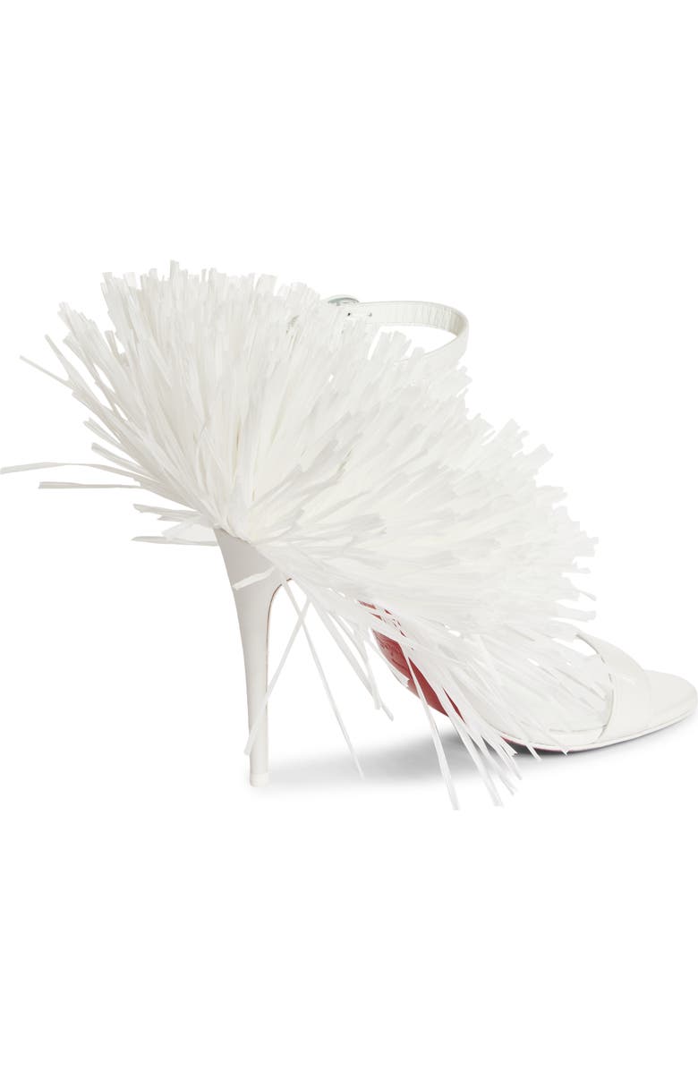 Christian Louboutin Loubigirl Raffia Fringe Sandal, Alternate, color,