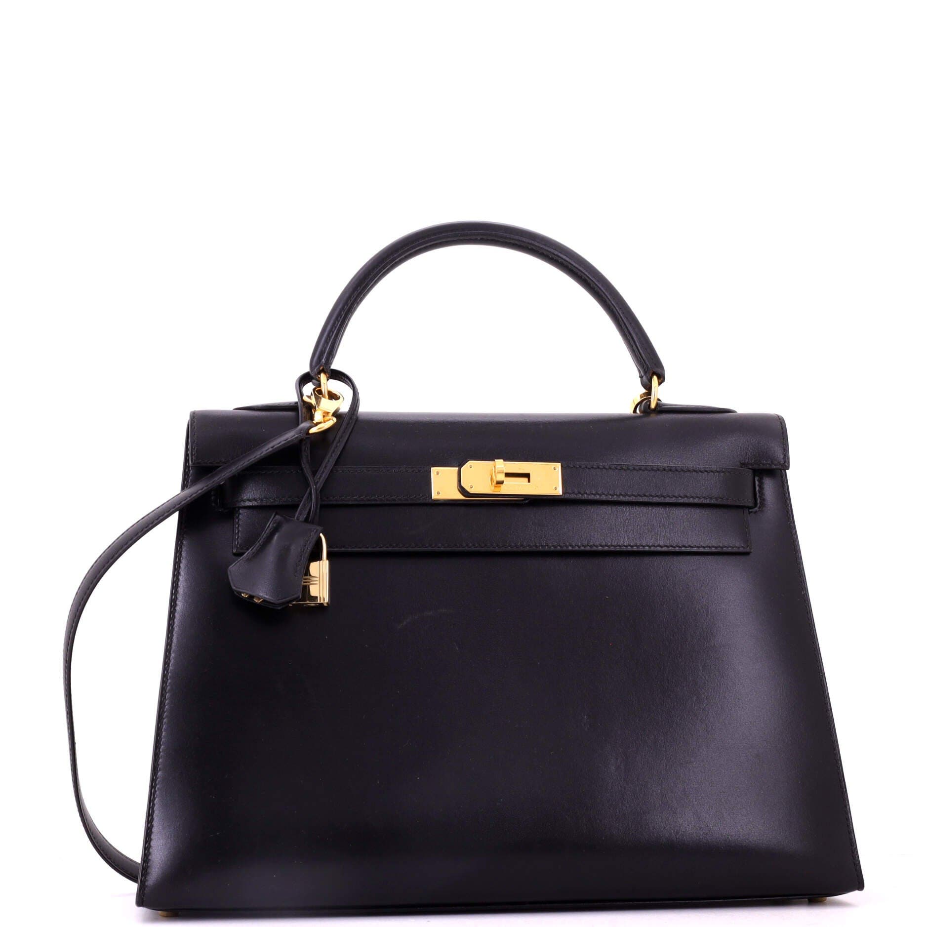 Kelly Handbag Black Box Calf with Gold Hardware 32, Alternate, color, Black
