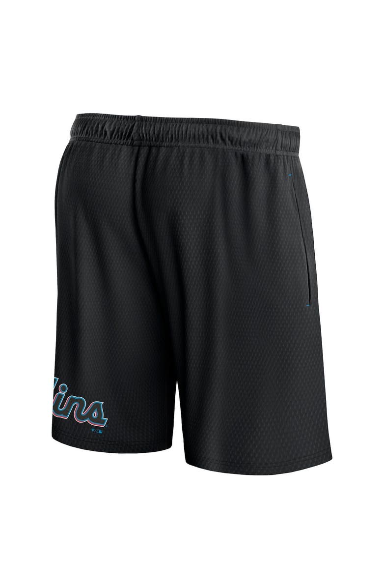 FANATICS Men's Fanatics Branded Black Miami Marlins Clincher Mesh Shorts, Alternate, color,
