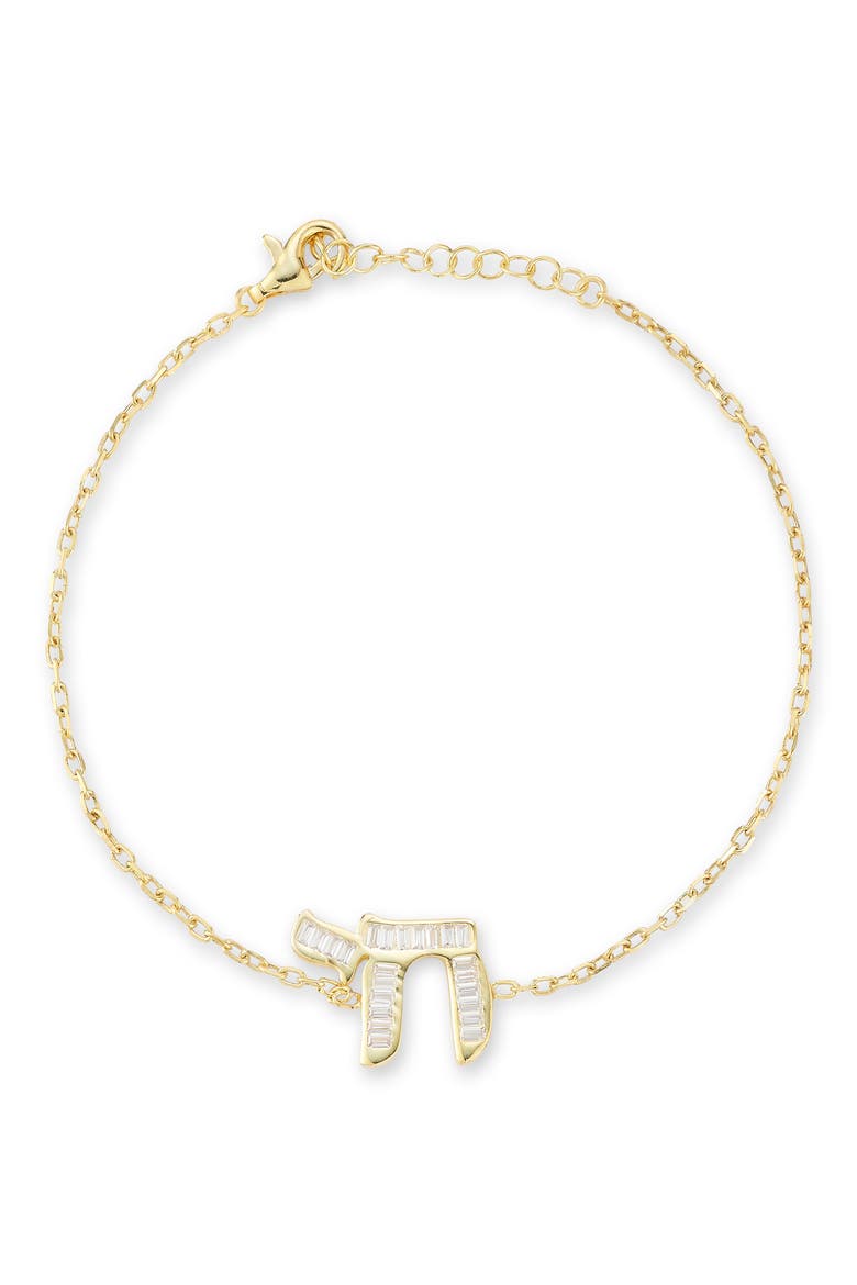 CZ Charm Chain Bracelet, Main, color, GOLD