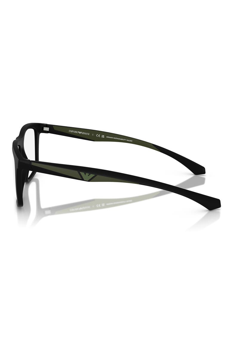 55mm Square Optical Glasses, Alternate, color, MATTE BLACK / CLEAR