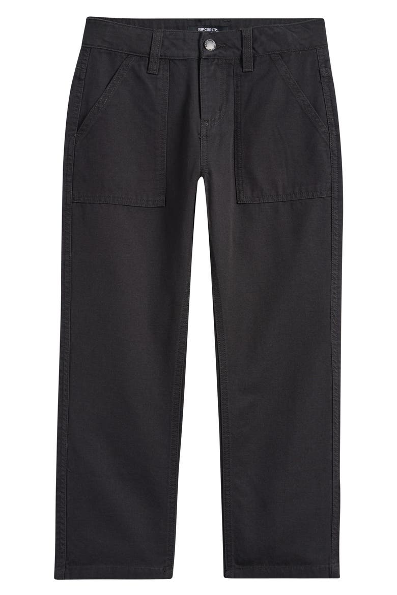 Kids' Hyped Canvas Straight Leg Pants, Main, color, WASHED BLACK