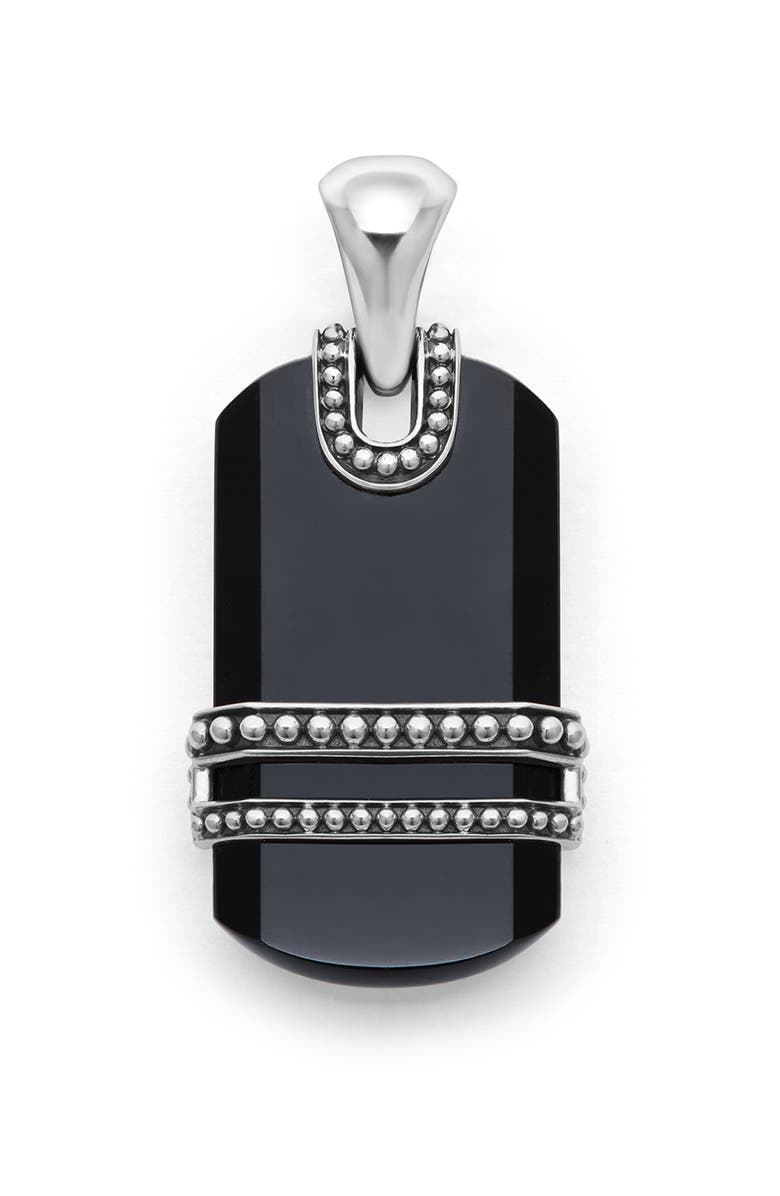 LAGOS Men's Anthem Tag Amulet, Main, color, Black Agate