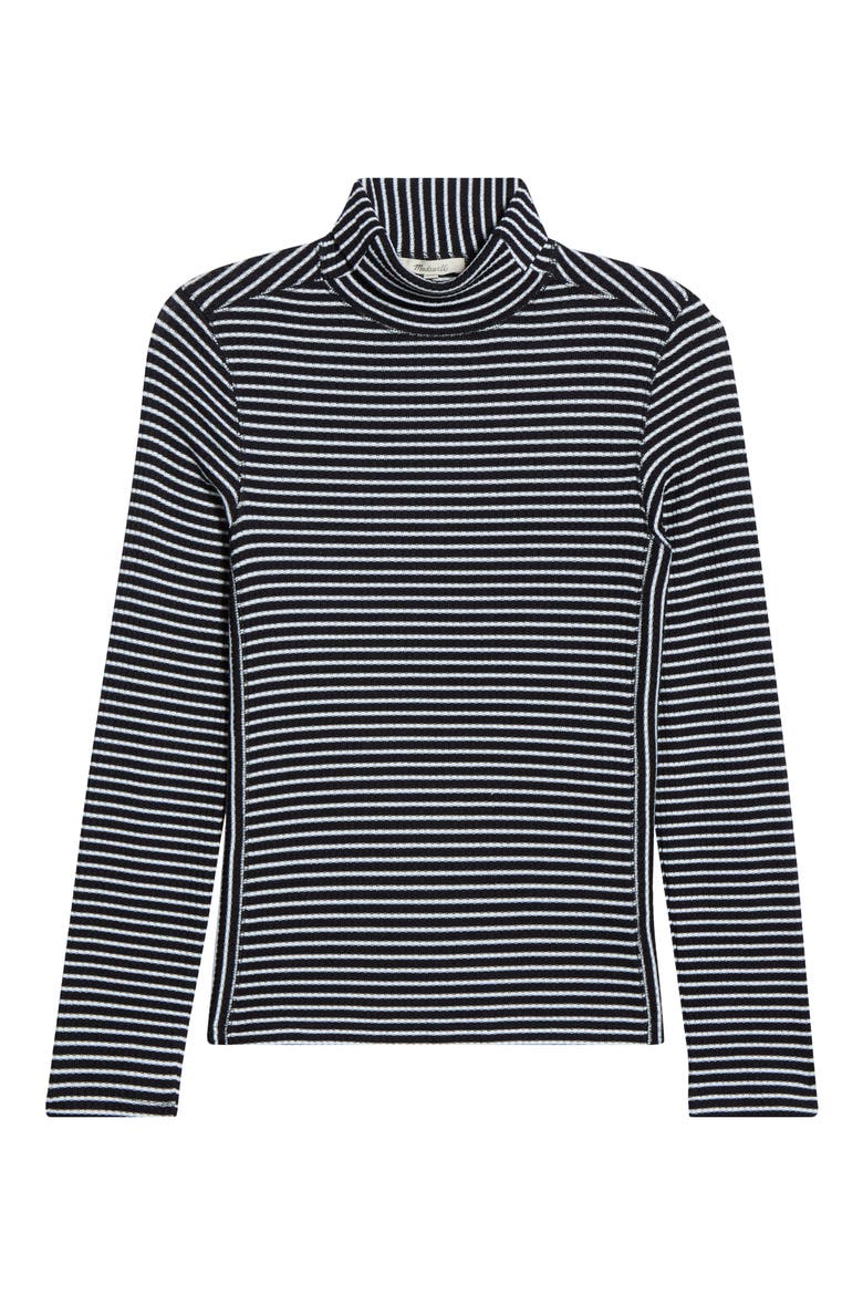 Stripe Rib Turtleneck Top, Alternate, color, WINTER WHITE