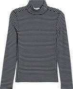 Madewell Stripe Rib Turtleneck Top