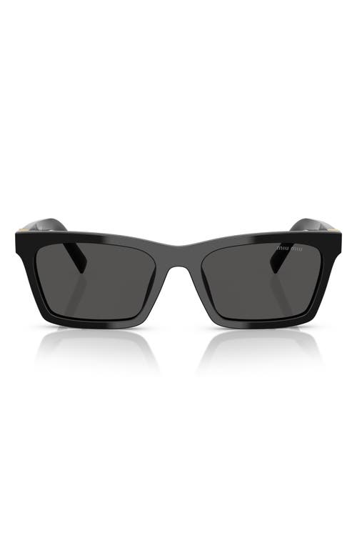 Miu Miu 55mm Rectangular Sunglasses In Black