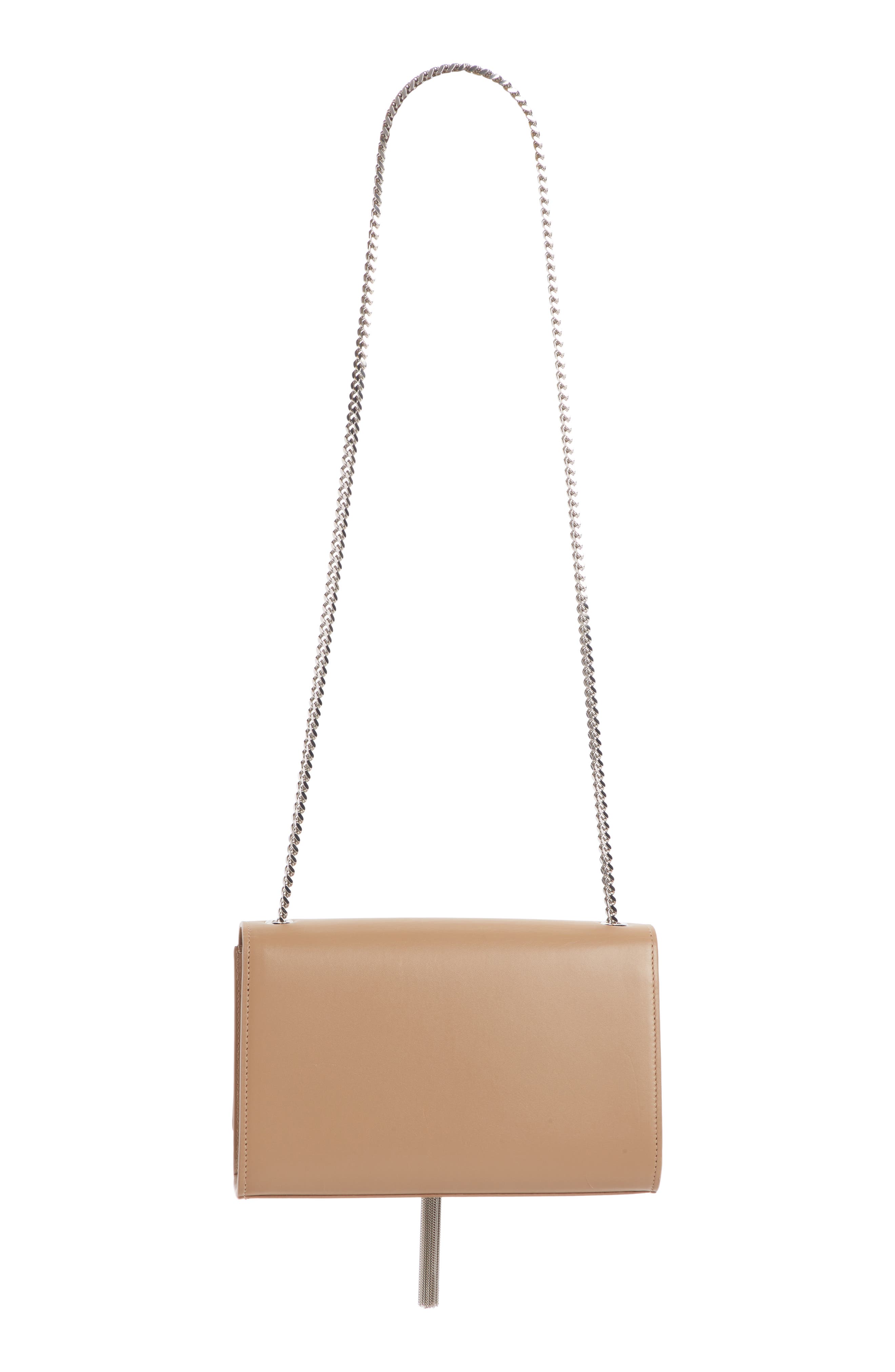 Saint Laurent Medium Kate - Tassel Calfskin Leather Shoulder Bag, Alternate, color, Taupe Fonce