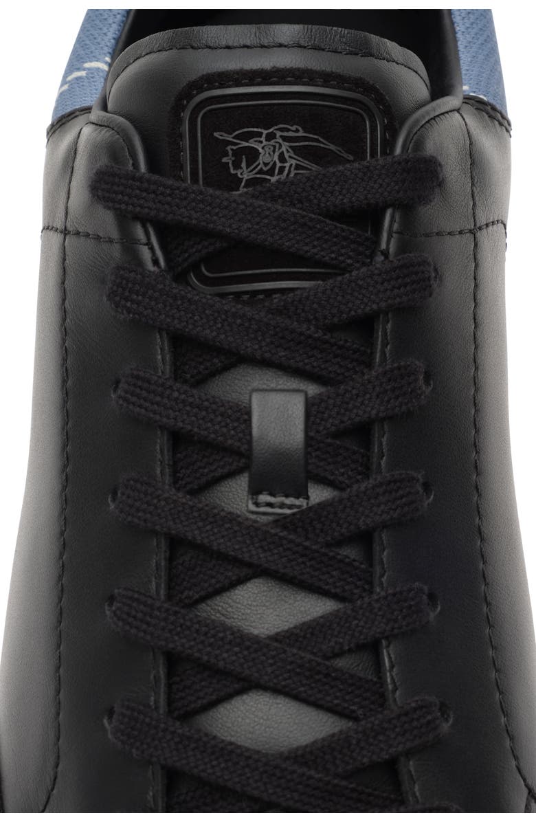 Burberry Leather Set Sneakers, Alternate, color, Black/Wave Blue