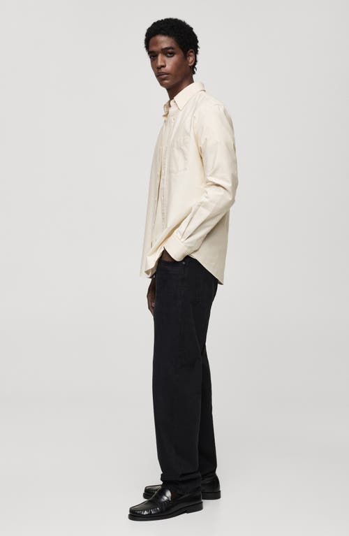 Mango Cotton Oxford Button-down Shirt In White