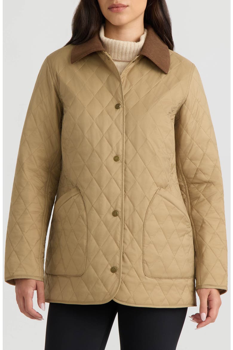 Rachel Diamond Quilted Barn Jacket, Main, color, BRITISH TAN