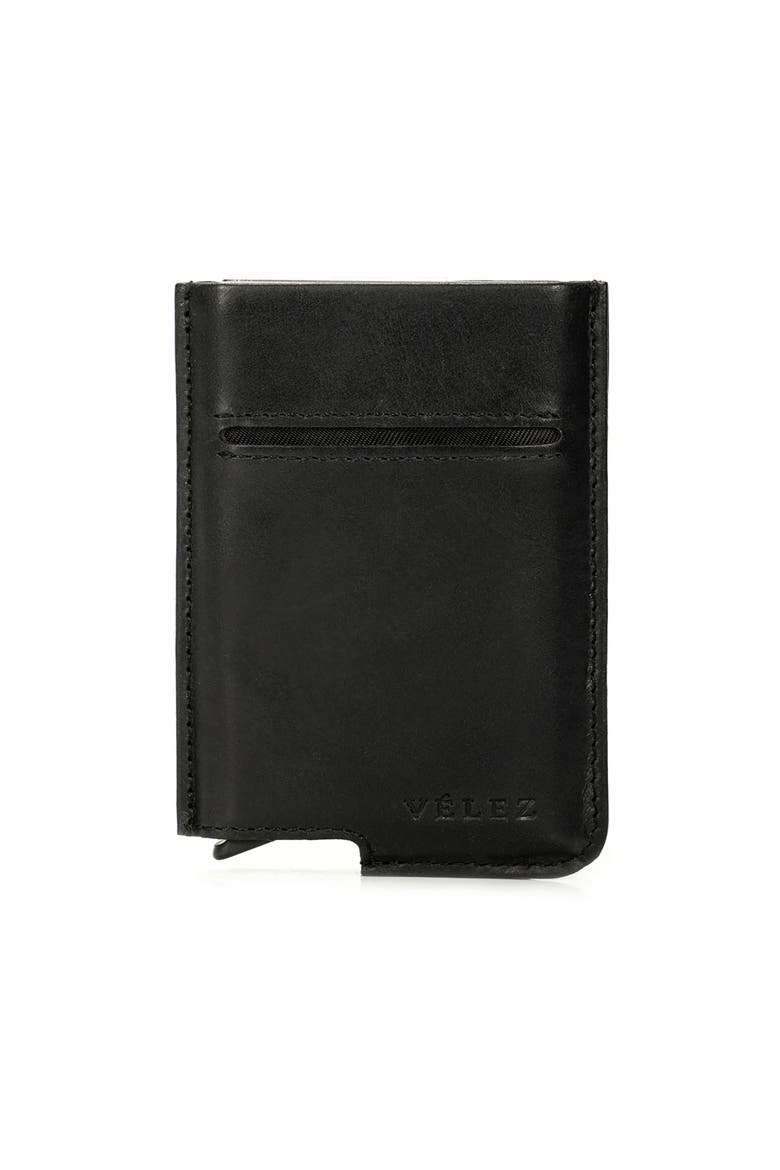 Leather Mini wallet Document Holder, Main, color, Black