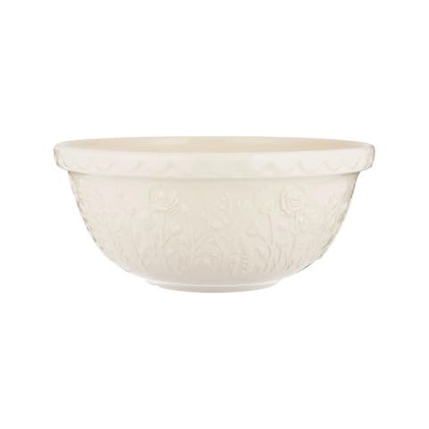 In The Meadow Rose Size 12 Mixing Bowl, 4.25 Quart, Cream
