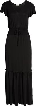 Loveappella Smock Waist Knit Maxi Dress