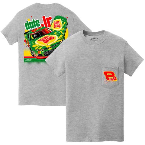 Men's JR Motorsports Official Team Apparel  Heather Gray Dale Earnhardt Jr. Sun Drop #8 Camaro Pocket T-Shirt