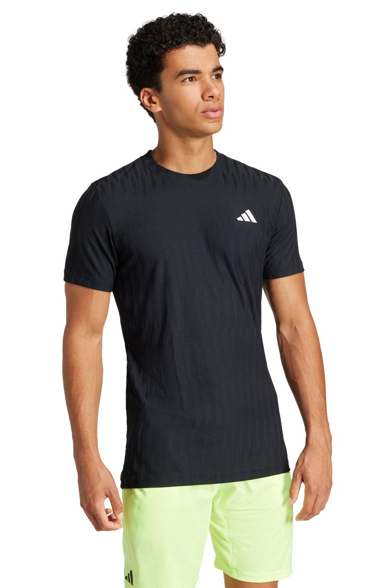 adidas FreeLife Tennis T-Shirt, Alternate, color, Black