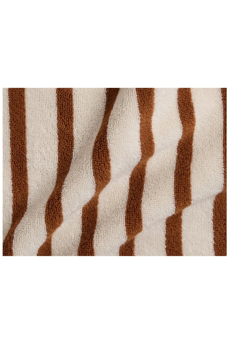 Turkish Cotton Stripe Robe, Alternate, color, BONE AND TOBACCO