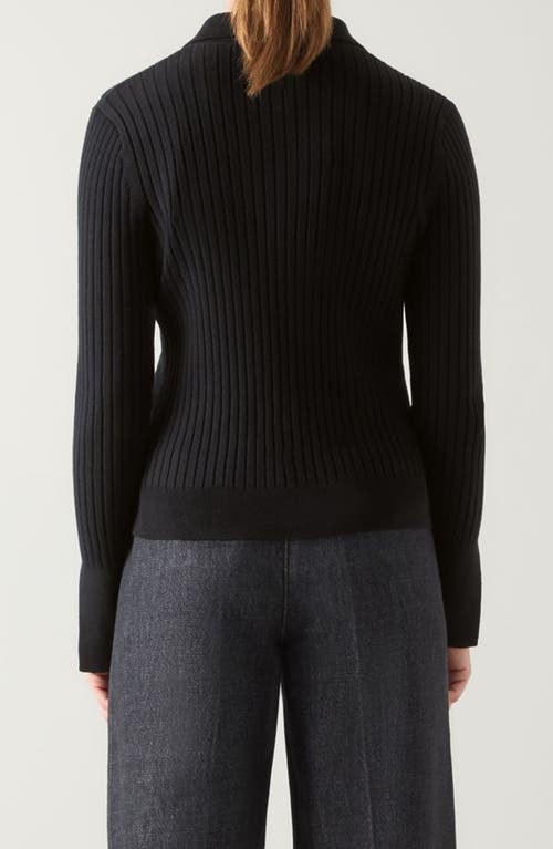 Lk Bennett Dakota Rib Cardigan In Black