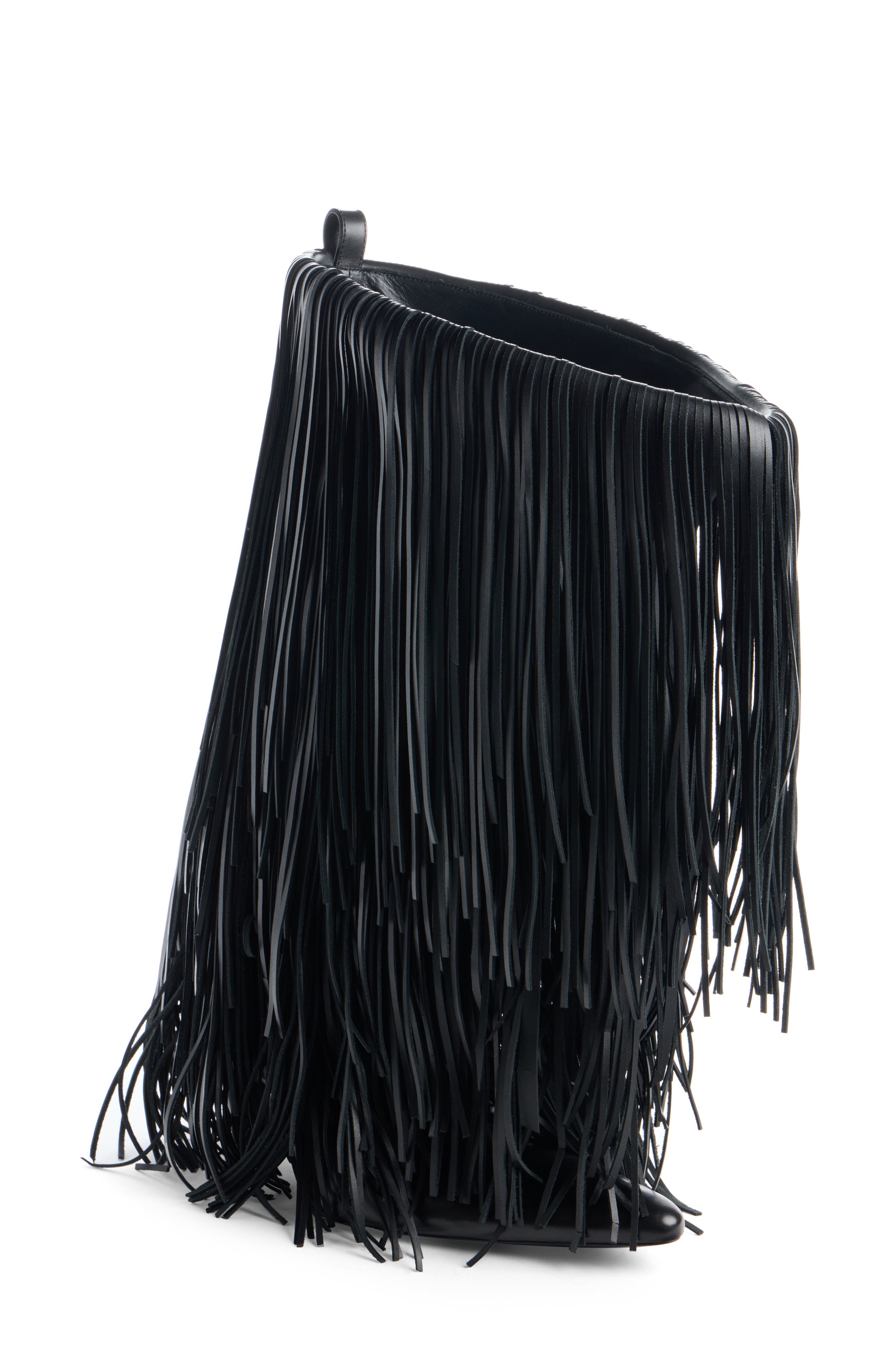 Balenciaga Avenue Fringe Pointed Toe Boot, Main, color, Black