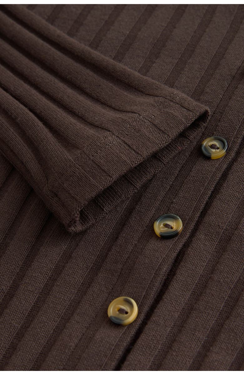 NEXT Long Sleeve Rib Maxi Dress, Alternate, color, Brown