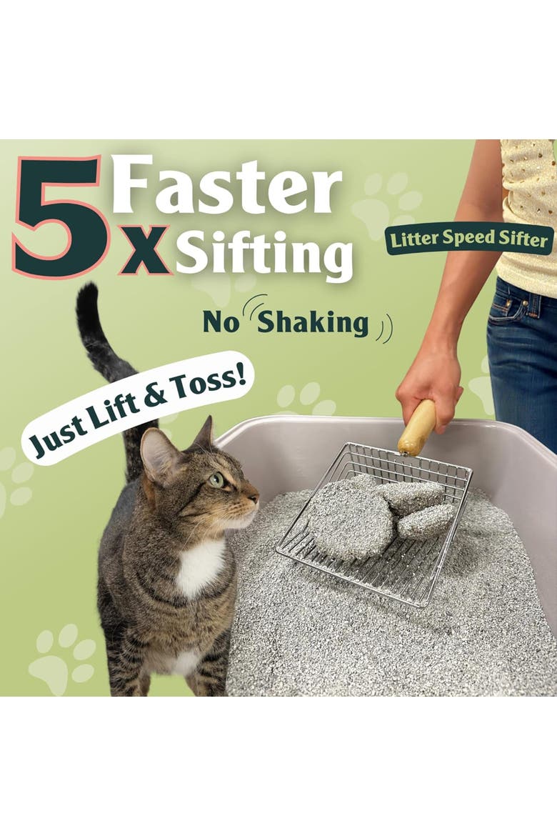 Litter Box Deodorizer Duo, 8oz Bag and Speed Sifter, Alternate, color, Green