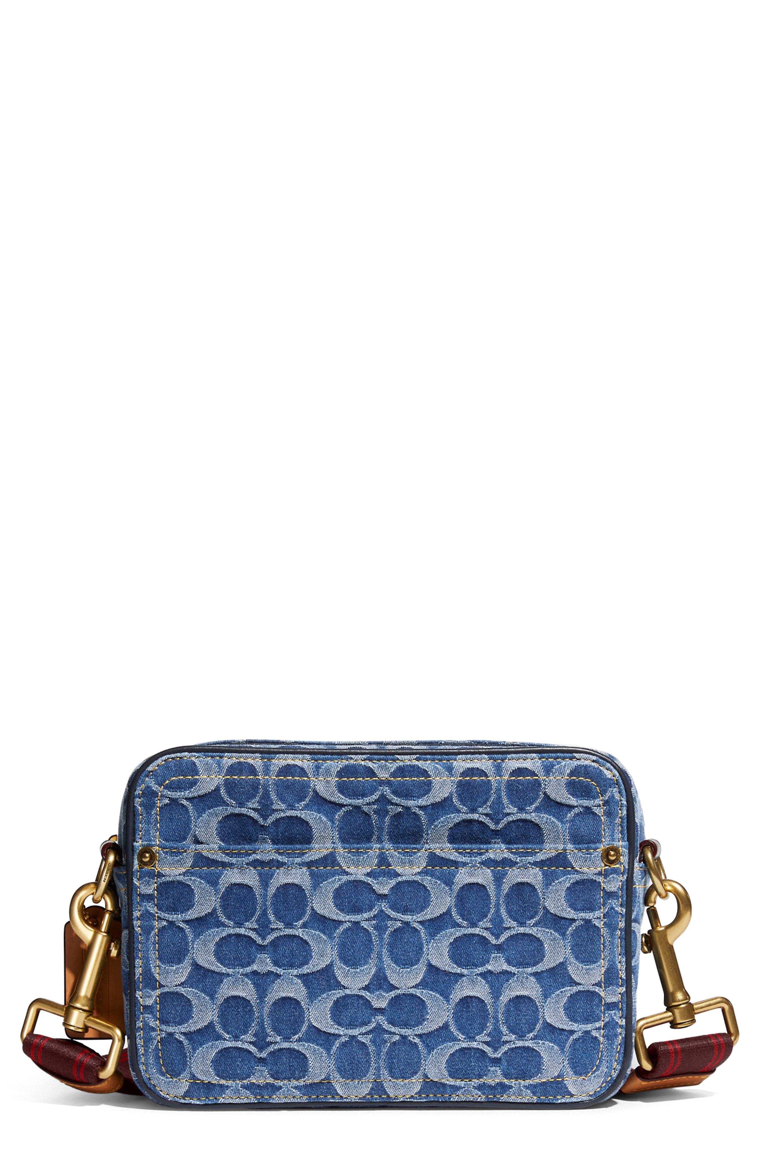 COACH Flight Signature Denim Crossbody Bag, Main, color, 