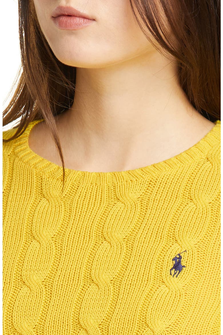 Cable Knit Cashmere Sweater, Alternate, color, BRISTOL YELLOW