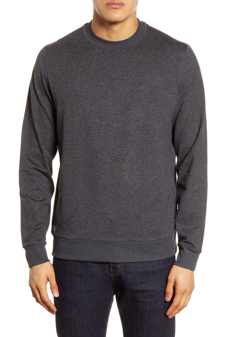 Ponto Performance Crew Pullover, Main, color, CHARCOAL HEATHER