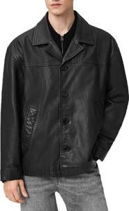 AllSaints Bradwell Boxy Leather Coat