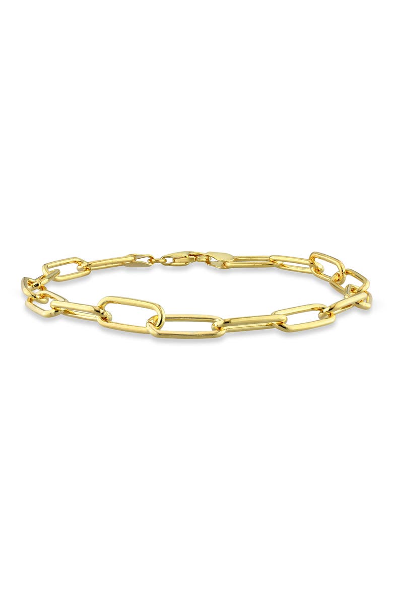 6mm Paper Clip Chain Bracelet, Main, color, GOLD