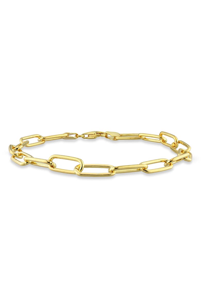 DELMAR 6mm Paper Clip Chain Bracelet, Main, color, Gold