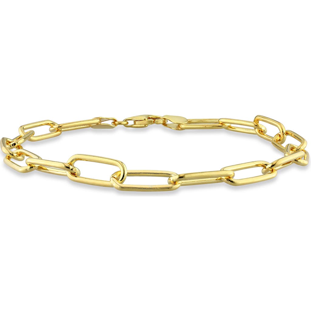 Delmar 6mm Paper Clip Chain Bracelet In Gold
