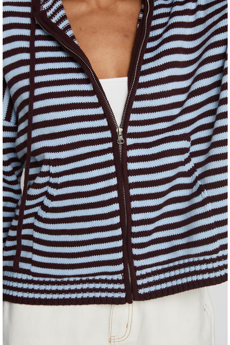 Brienna Oversize Stripe Zip Hoodie, Alternate, color, RED STRIPE