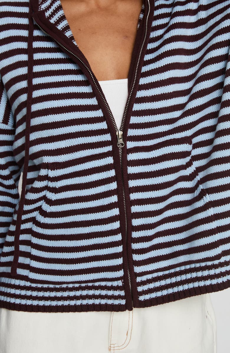 Princess Polly Brienna Oversize Stripe Zip Hoodie, Alternate, color, Red Stripe