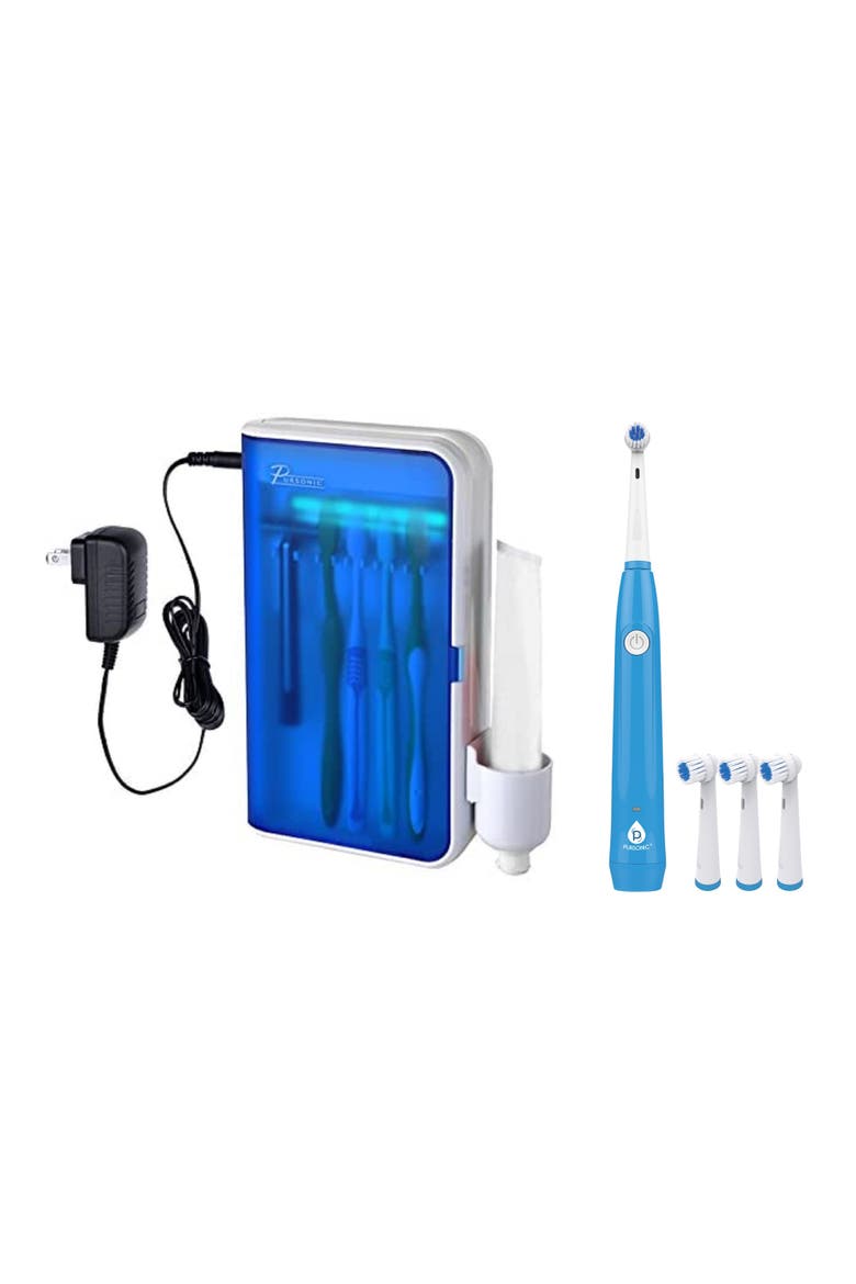 Rotary Toothbrush & UV Sanitizer Station, Main, color, White