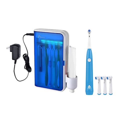 Rotary Toothbrush & UV Sanitizer Station (3 Brush Heads Included)