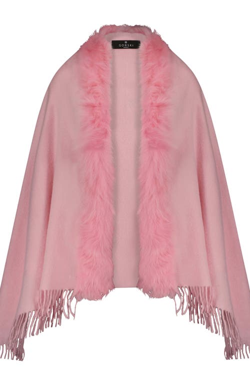 Gorski Cashmere Stole With Trim In Pink